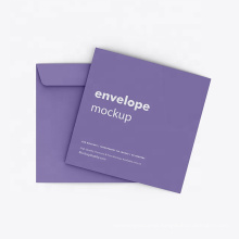 Unique logo printing jewelry package purple square shape paper envelopes